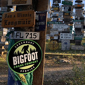 Bigfoot Sign in Sign Post Forest