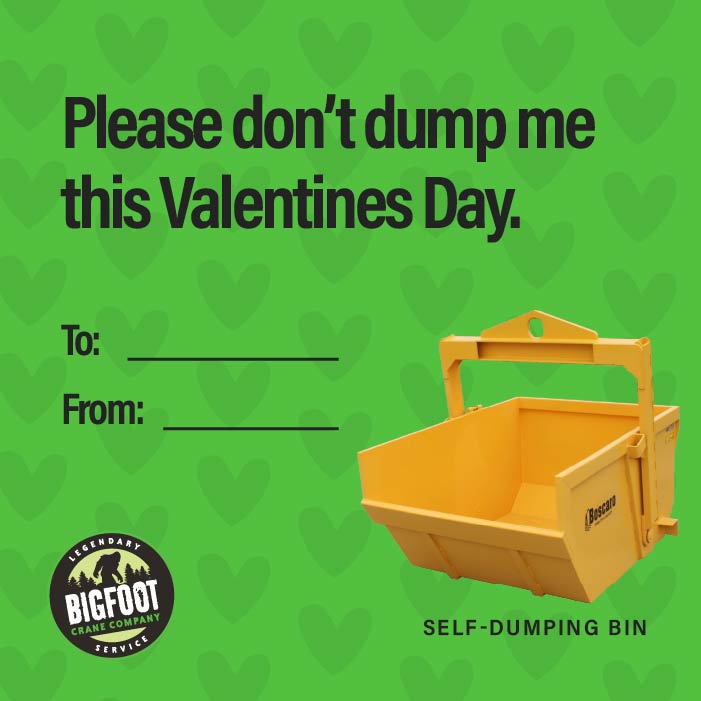 Bigfoot Crane Valentine's Day Cards